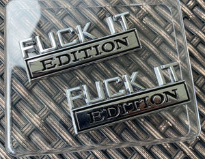 2pc F IT EDITION emblem Badges Sticker Decal for Chevy Car Truck Universal Silver and Black
