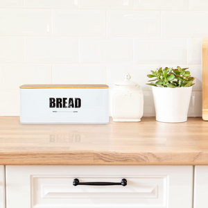 🍞Bread Container for Kitchen Countertop, Metal Bread Storage with Bamboo Lid, Vintage Design