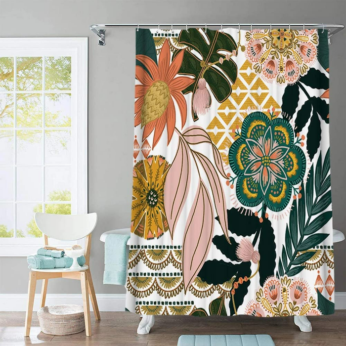 Boho Floral Shower Curtain