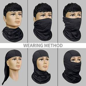 Black Balaclava Face Mask UV Protection Ski Sun Hood Mask for Men Women