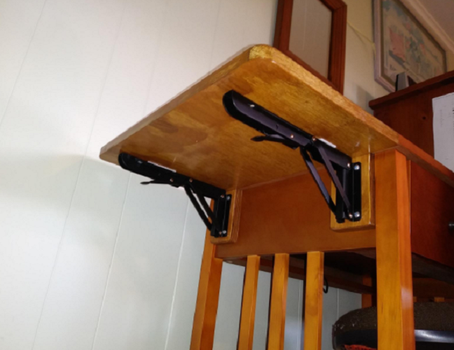 💯NEW BRAND💯2 Pcs Sturdy Folding Shelf Brackets - Heavy Duty Metal Triangle Table Bench 10 Inch 132lb