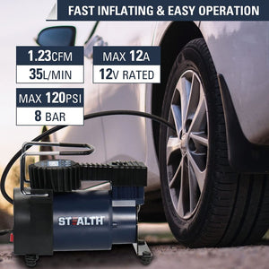 Stealth Air Compressor Tire Inflator Portable 12V DC Auto Digital Tire Pump,Air Pump for Car Tires