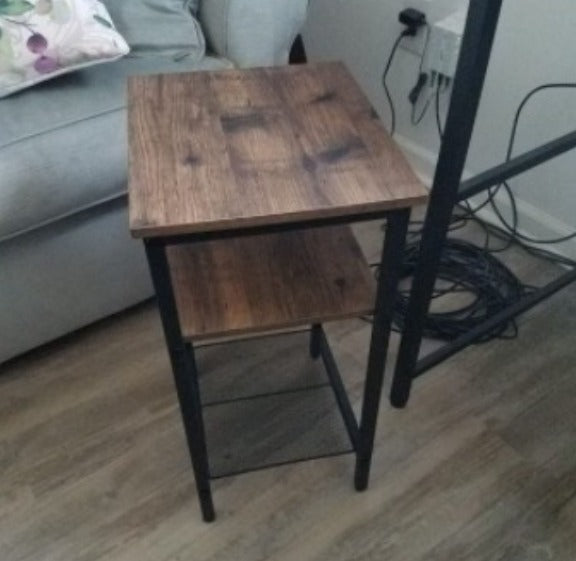 Set of 2 Side Tables End Table Nightstands Steel Frame Bedroom Bedside Coffee TV