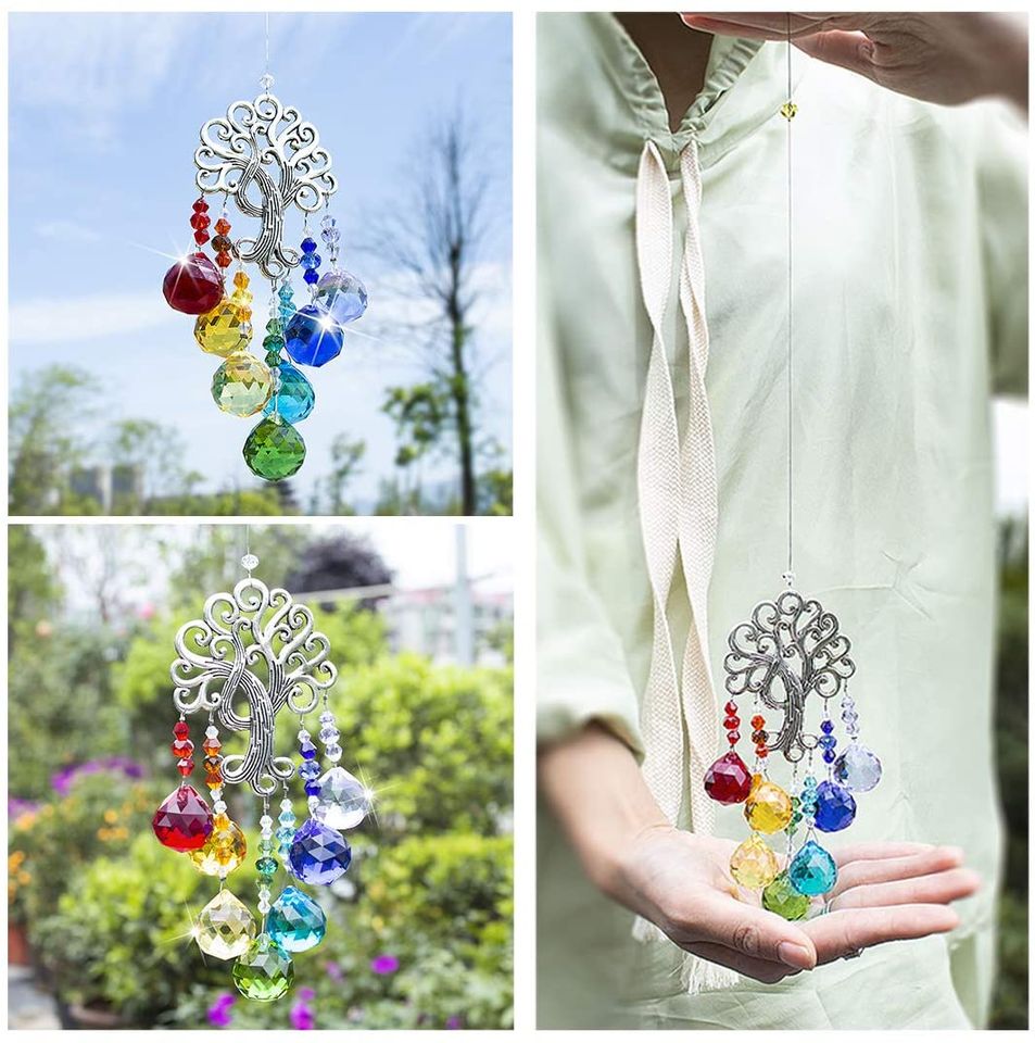 ✱CLEARANCE SALE!!✱ Suncatcher Tree of Life Window Ornament with 20mm Crystal Ball Prism!