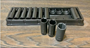 1/2 Inch - Drive Deep Impact Socket Set, Metric, 10mm - 24mm, Cr-V (11-Piece)