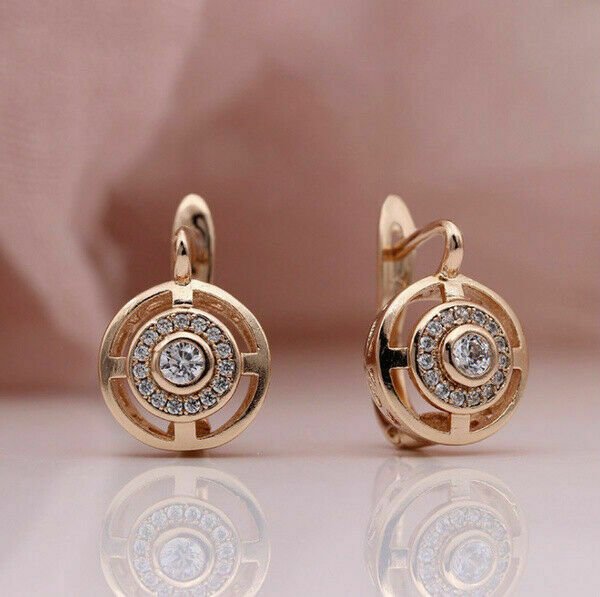 New 925 Silver Ear Hook Drop Dangle Earrings Cubic Zirconia Anniversary Jewelry