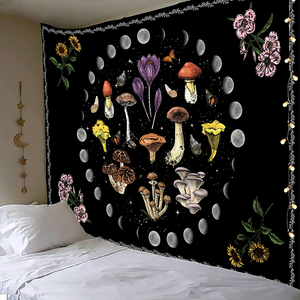 Plant Tapestry and Mushroom Tapestry ,Boho Moon Tapestry for Bedroom (51.2 x 59.1 inches) - NEW!!