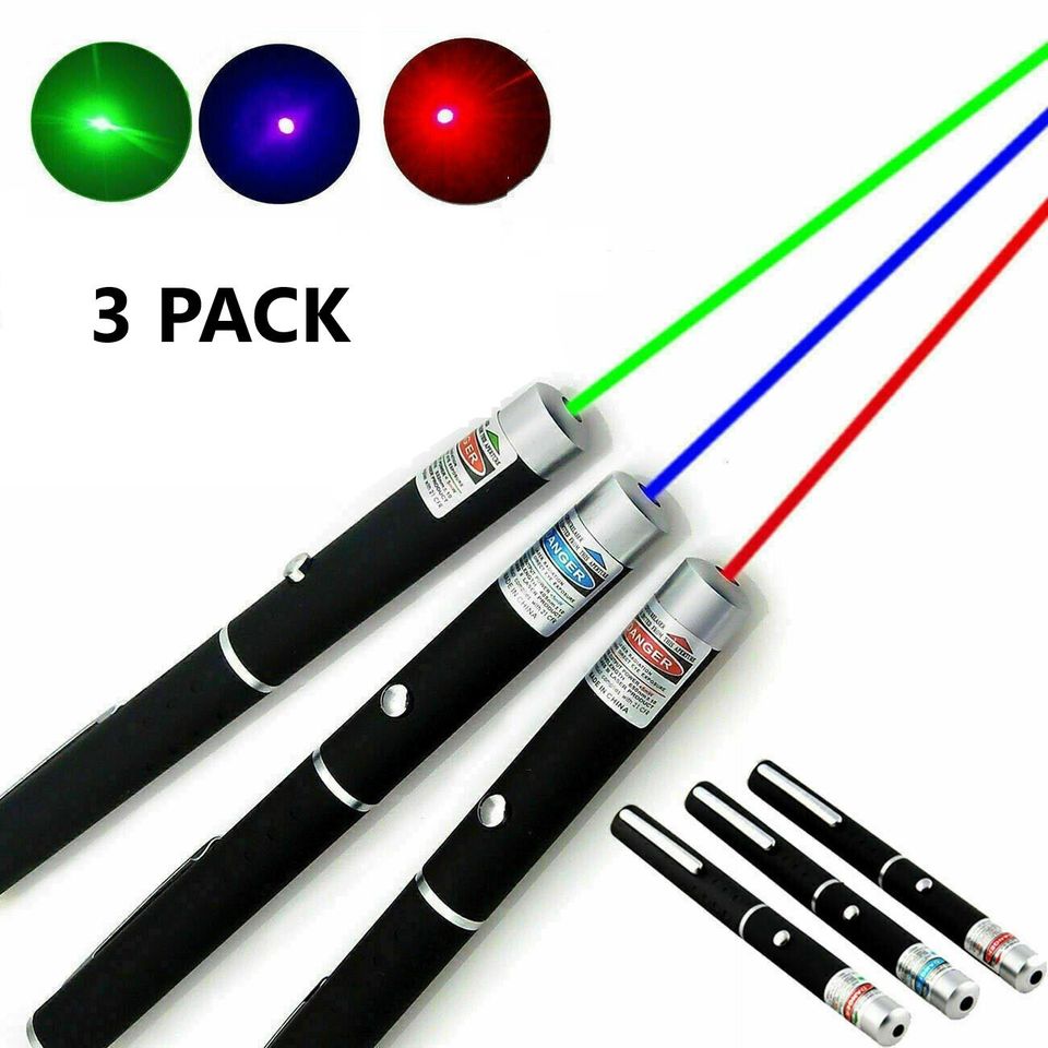 Penna Puntatore Laser Verde 100mW Con Due Batterie AAA