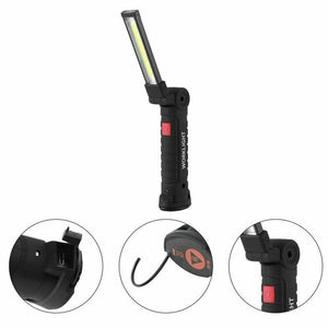2X USB Rechargeable COB LED Work Light Lamp Flashlight Torch Inspection