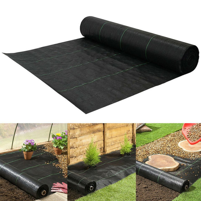 6 x 100 ft Heavy-Duty Weed Barrier Landscape Fabric UV PP Woven Ground Cover 3.2oz