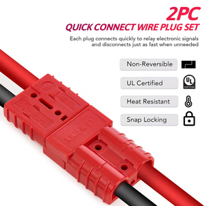 6-8 Gauge Battery Quick Connect Disconnect Wire Harness Plug Kit for Recovery Winch or Trailer