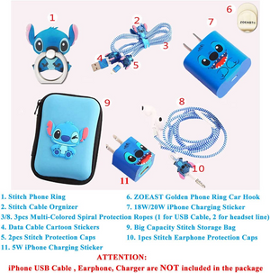 Stitch Set DIY Protectors Phone Ring Data Cable
