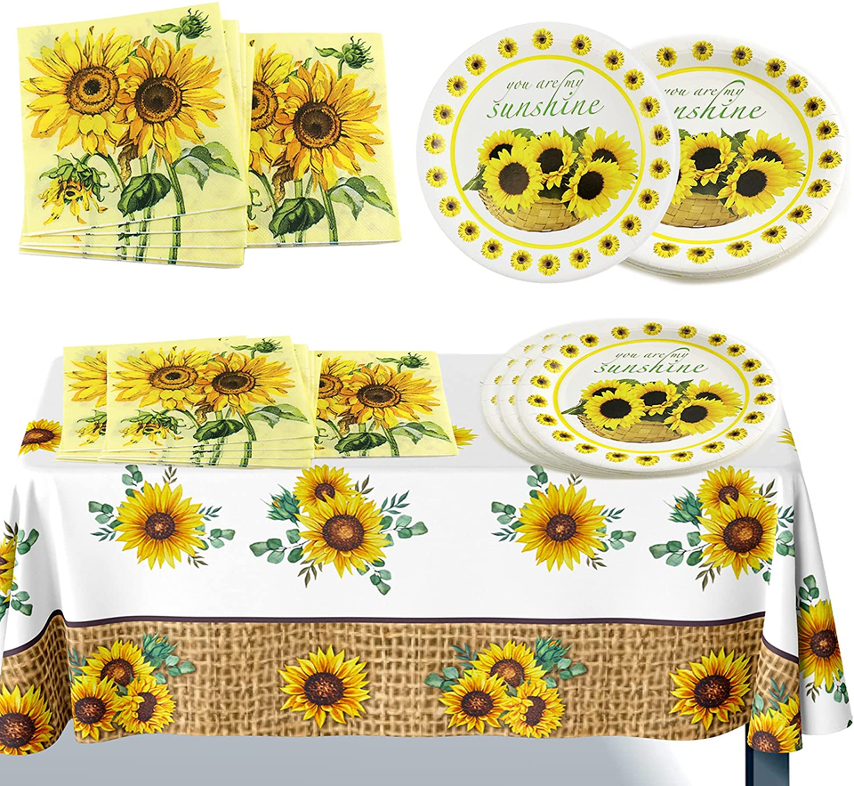 Sunflower Birthday Party Supplies Sunflower Table Cover Set