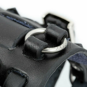 Silver Men's Punk Style Black Wide Leather Watch Three Leather Straps Cuff Wristwatch