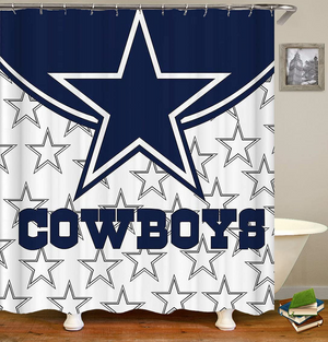 �NEW� Set of 4 Texas Star Shower Curtain Set with Non Slip Bathroom Toilet Rugs