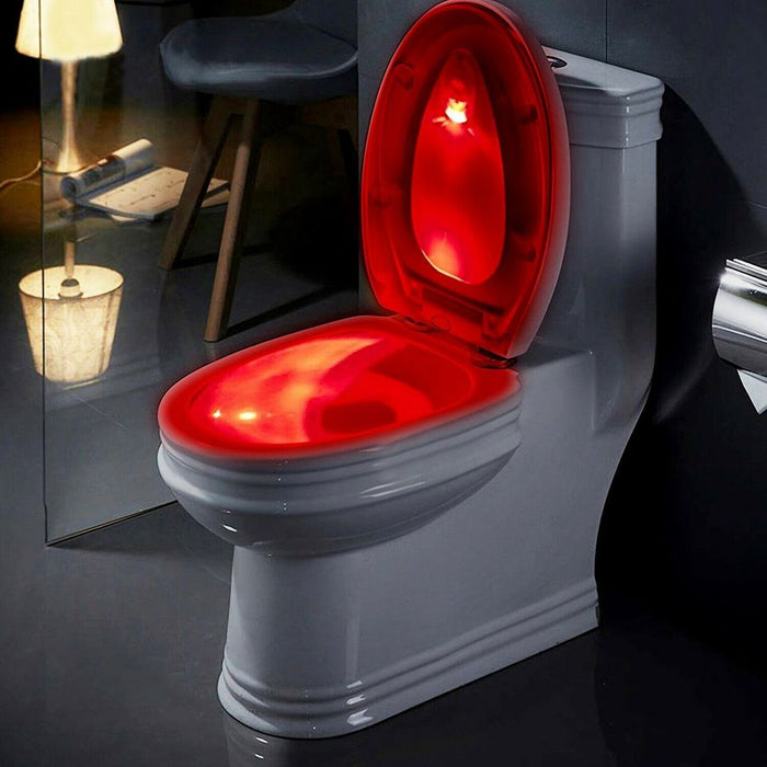 Toilet Night Light LED Motion Activated Sensor Lamp !! Bathroom Seat Bowl Light !!
