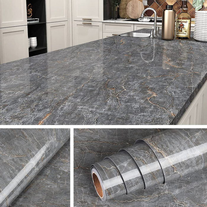 Dark Gray Marble Contact Paper 197 X 24 Inch
