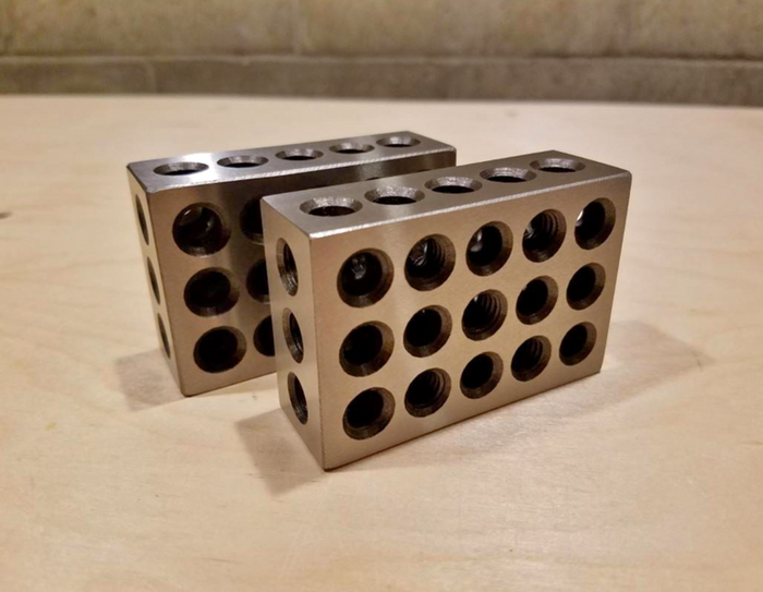 1-2-3-Gauge Blocks 2 Pack 3 x 2 in. x 1 in. Steel Hardened Precision Calibrators Calibrat
