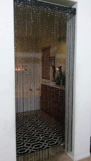 Black String Door Curtains Window Panel Room Divider Tassel Fringe New