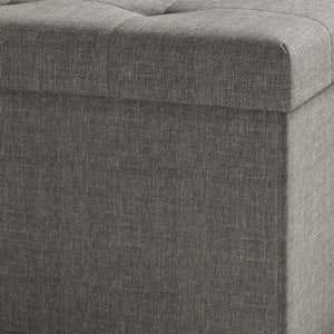 Storage Bench Ottoman Large Folding Tufted Foot Rest Organizer for Home,Gray