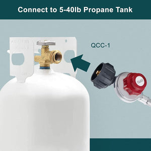 Adjustable Propane Regulator with Braided Hose, High Pressure LP Gas Regulator