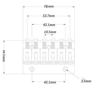 78MM Metal Fixed Hardtail Saddle Bridge Top Load Guitar Tailpiece for 6 String Fender Strat Tele