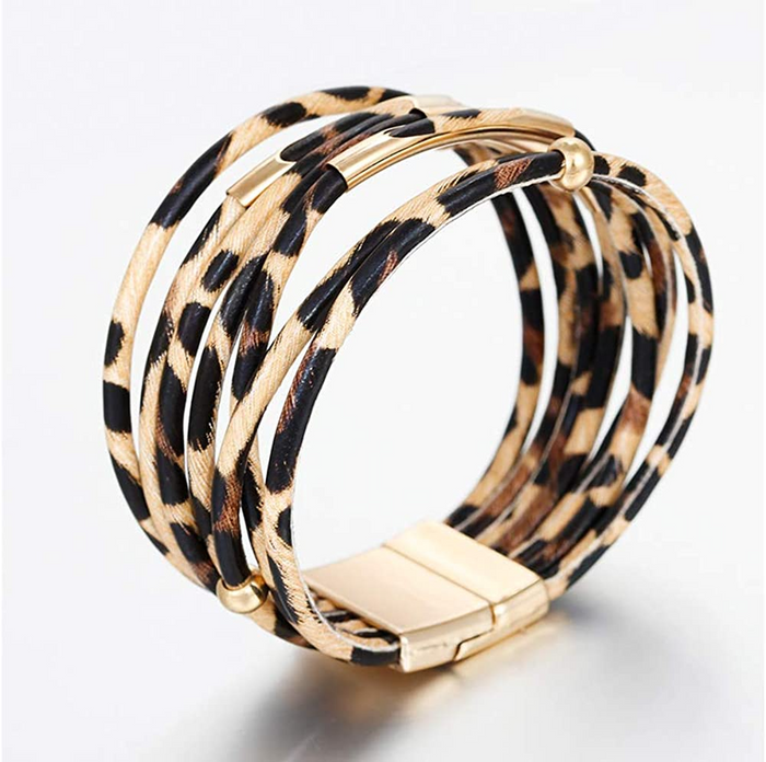 Leopard Bracelet for Women Wrap Multi-Layer