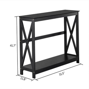 NEW Entryway Accent Table 2-Tier Modern Console Storage Shelf Stand Sofa Side Bedroom Living Room Office Furniture