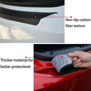 [Red] Carbon Fiber Leather Car Door Sill Cover Protector for Ford Super Duty 4 Pcs