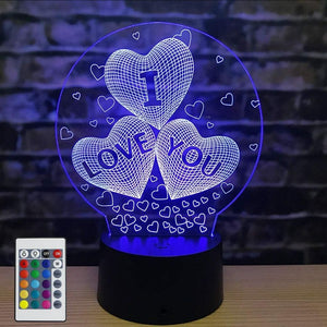 3D I Love You Illusion lamp Night Light 7 Colors Changing Nightlight