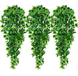 3 Fake But Real Looking Plants - 3.6ft Fake Plant Ivy Vine Indoor Outdoor Decoration
