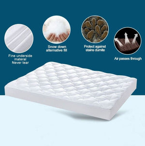 New Queen Mattress Pad Cover Pillowtop Overfilled Cooling 8-21 Inch Deep Pocket Quilted