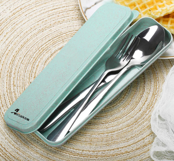 Portable Travel Utensils Set with Case 4-Piece