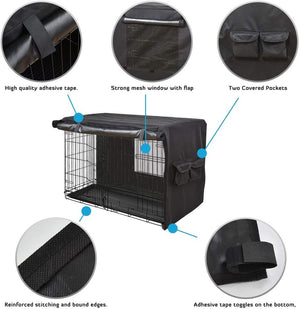 Dog Crate Cover 42 Inch Dog Kennel Cover for Large Dog, Heavy Duty 43L x 29W x 30H,Black