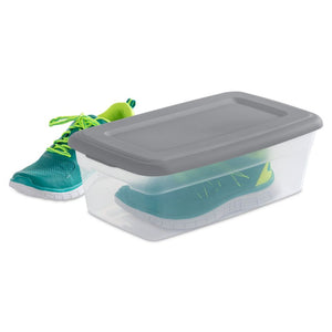 Set of 10 Storage Boxes Plastic, Titanium