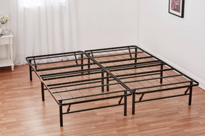 Bed Frame Folding 14" Mattress Platform Queen Size 1200 lb Capacity Steel Foundation Home Bedroom NEW