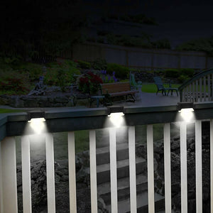 Set of 16 Solar LED Bright Deck Lights Outdoor Garden Patio Railing Decks Path Lighting