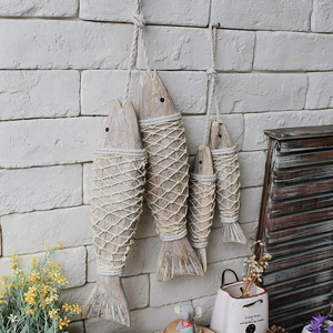 Wall Hanging Wooden Fish Set of 2