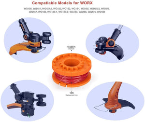 NEW❗❗ Trimmer Spool Line for Worx, Trimmer Line Refills 0.065 inch for Electric String (10 Pack)