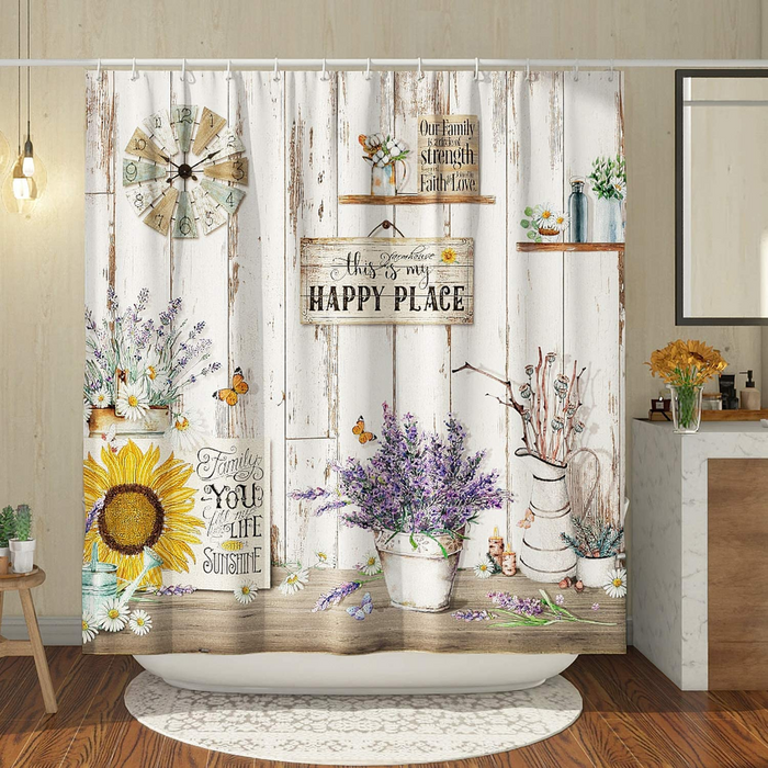 Farmhouse Rustic Vintage Country Shower Curtain