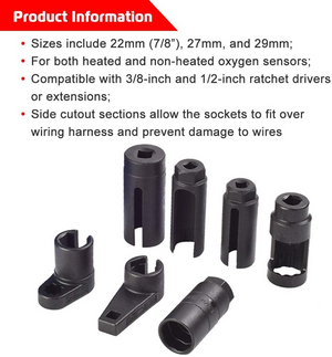 ✨NEW✨7PCS Oxygen Sensor Socket 22mm (7/8 in) 27mm 29mm fits All Vehicle O2 Removal