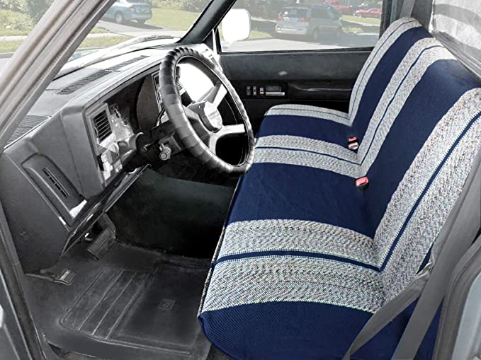 Saddle Blanket Blue Car Seat Cover Universal for Full Size Pickup Trucks Bench Seats BLUE