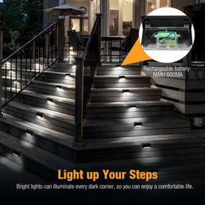 16 Solar LED Bright Deck Lights Outdoor Garden Patio Railing Decks Path Lighting