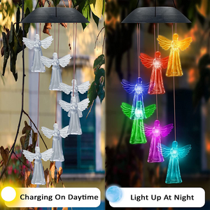 Solar Angel Wind Chimes, Outdoor Changing Color