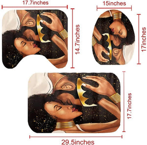 💦 4 Pcs African King and Queen Shower Curtain Sets with Rugs 💦