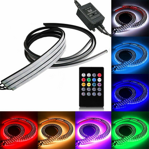 8 Color LED Strip Under Car Truck Tube Underglow Underbody System Neon Light Kit