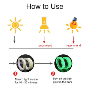 ✱Clearance Sale!!✱ Glow in The Dark Tape, Can be used at Stage, Stairs, Walls - 33 Ft x 0.5 Inch
