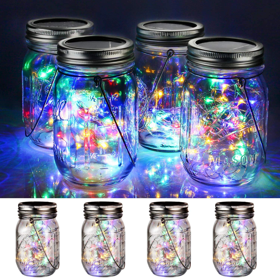 Solar Mason Jars Lights 4 pack