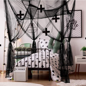 KING/QUEEN 4 Corner Post Bed Canopy Bedroom Canopy Curtains w/ Tassel Hanging Pendants