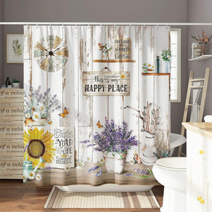 Farmhouse Rustic Vintage Country Shower Curtain